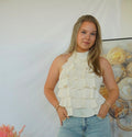 Ruffle top open back